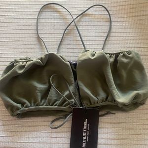 Sage ruched crop top